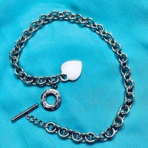 Tiffany & Co. Silver 925 Heart Toggle Necklace